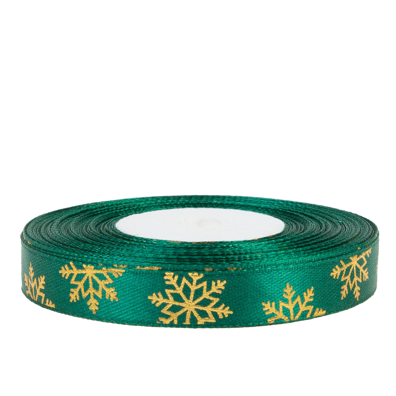 Стрічка атласна 1,2 см (1 м) "Мerry Cristmas", смарагдова, фото 1