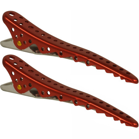 Затискачі для волосся Y. S. Park Shark Clip Red Metal 2 шт, фото 1