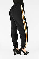 Жіночі зимові штани в рубчик (вельвет) Штани на хутрі під манжет M-2XL Чорний колір, фото 3