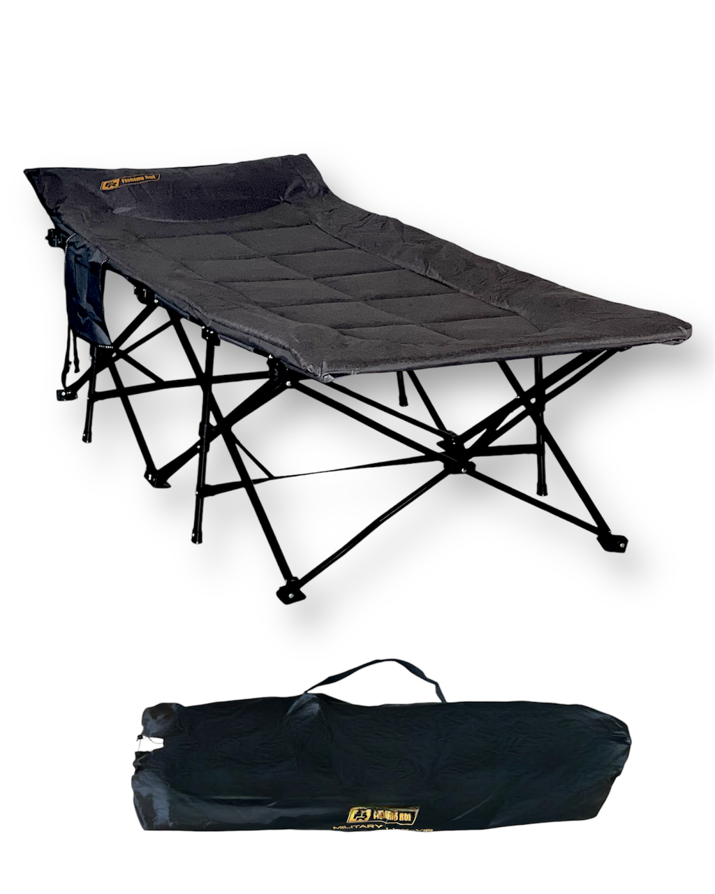 Похідне ліжко з матрацом велике 200x80 см, до 150кг Military LUX VIP + чохол