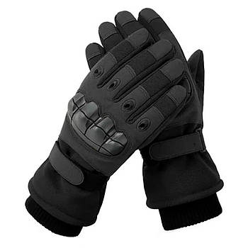 Тактичні рукавиці зимові із захистом -20° (розміри XL-XXL), Чорний / Штурмові рукавиці / Сенсорні рукавиці