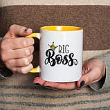Чашка Big Boss, Жовтий, англійська, 330 мл, фото 3