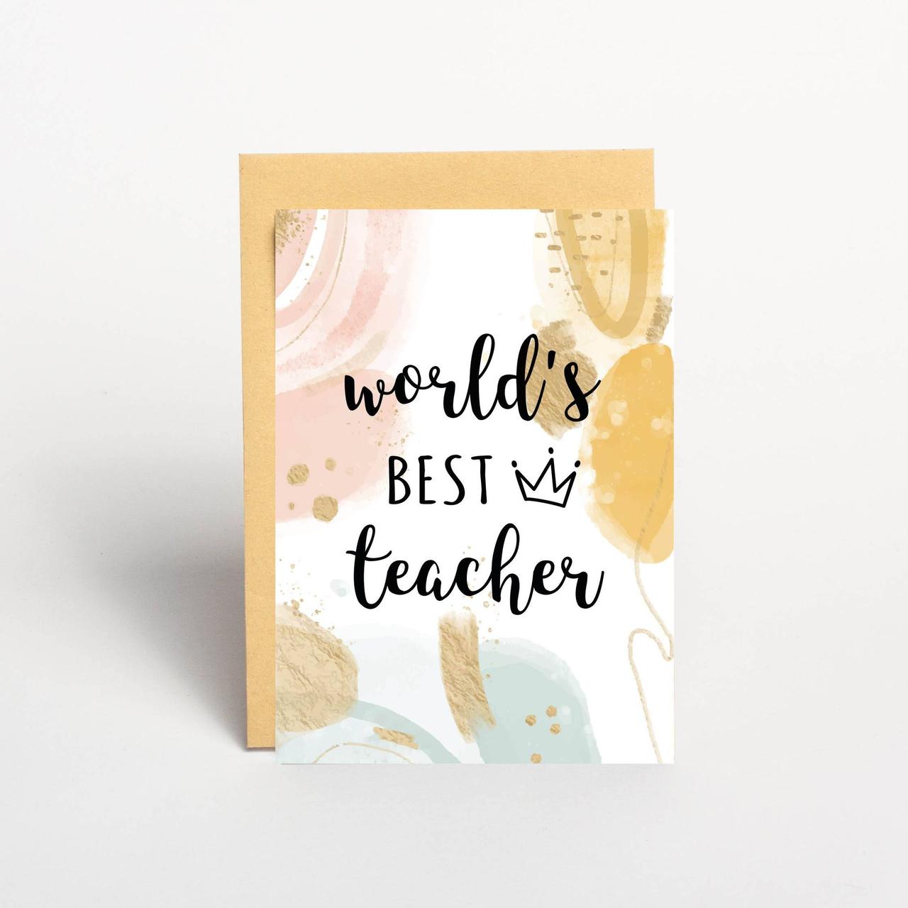 Листівка "World`s best teacher", англійська, фото 1