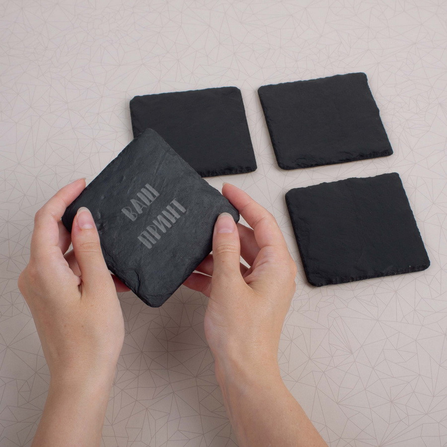 Підставка з сланцю "Конструктор" персоналізована, Чорний, фото 1