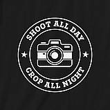 Екосумка "Shoot all day, cropp all night", Чорний, англійська, фото 3