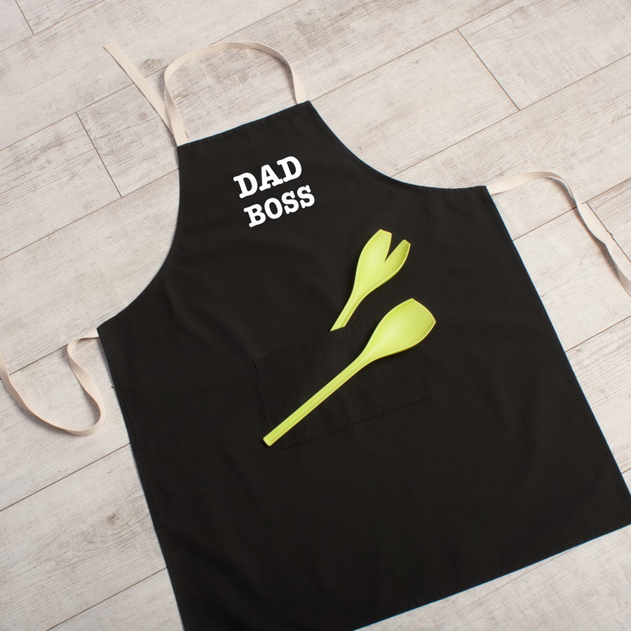 Фартух "Dad Boss", Чорний, англійська, фото 1