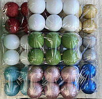 Набір новорічних  іграшок Блиск 6 шт 8 см | прикраси ялинкові | новорічні іграшки