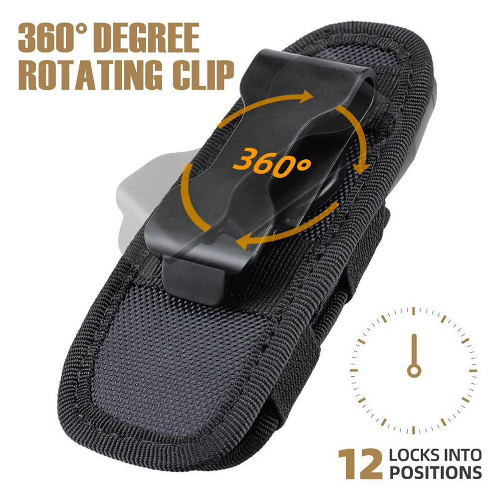 Поворотний чохол-тримач для ліхтарика чорний, фото 1