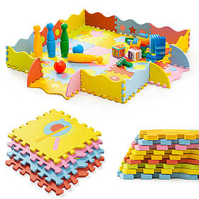 Дитячий килимок-пазл із бортиками Toys 30x30 WCG EVA - 25 частин. Килимок-пазл для дітей. Килимок для малюків