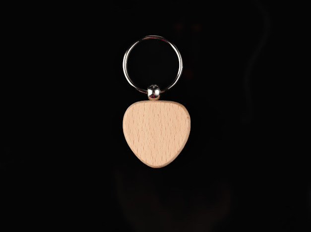 Брелок дерев'яний для гравіювання. Серце. 40х40мм, фото 1