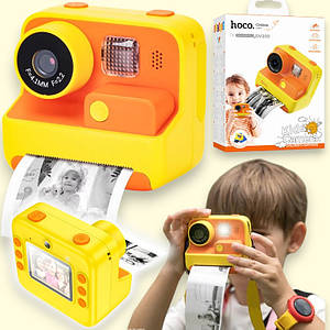 Дитячий фотоапарат із термодруком, Дитяча фотокамера з функцією друку HOCO DV200, Жовтий