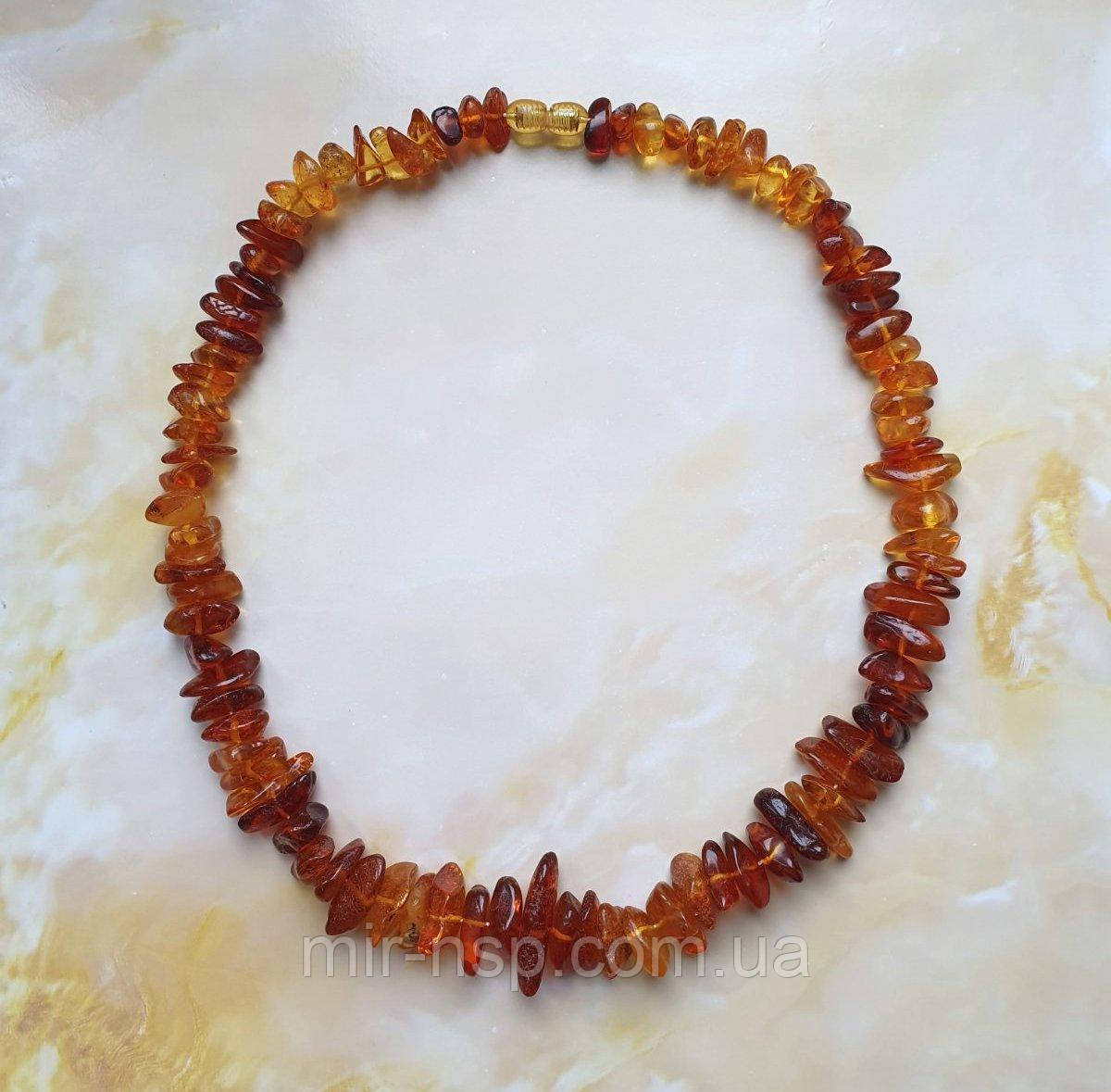 Намисто 100% натуральний бурштин (не прес, не плавка) вага 43г довжина 51 см, фото 1