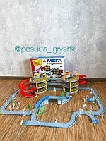 Гараж 922-12 3 поверхи, машинка 3шт розмір 7см, вертоліт 2шт розмір 8см, дорожні знаки, дерева, в коробці 47,5-41-8,5 см, фото 4