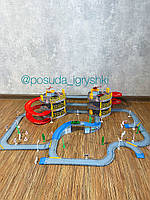 Гараж 922-12 3 поверхи, машинка 3шт розмір 7см, вертоліт 2шт розмір 8см, дорожні знаки, дерева, в коробці 47,5-41-8,5 см, фото 3