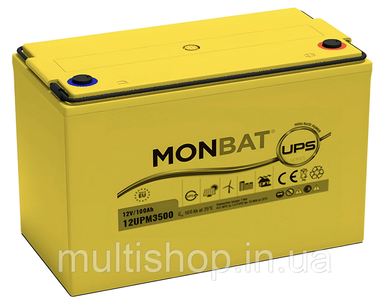 Акумуляторна батарея MONBAT TOP TERMINAL 12UPM3500 AGM 12V 100 Ah