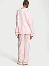 Фланелева Піжама Victoria's Secret Flannel Long Pajama Set, Рожева в смужку, фото 3