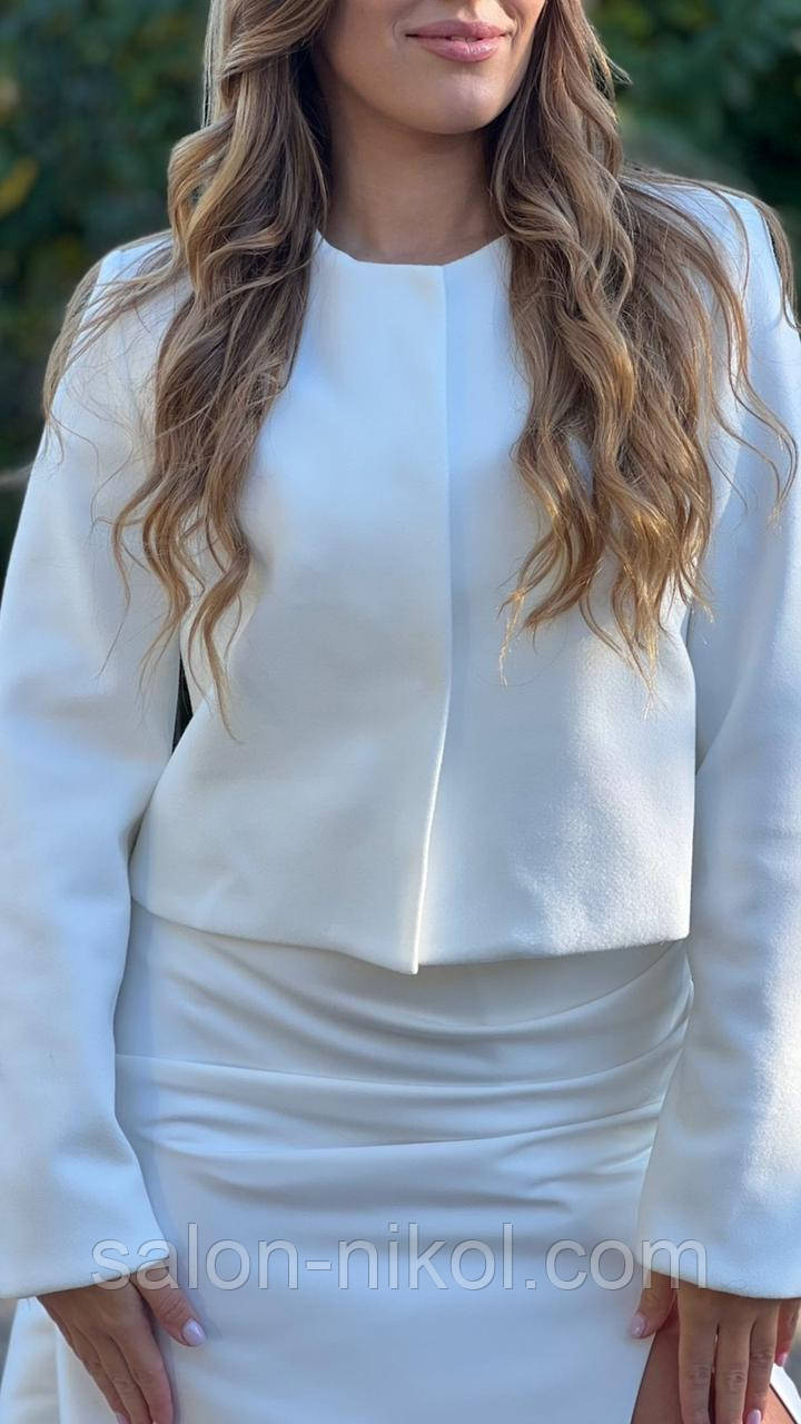 Весільна шубка-піджак з кашеміру № Ш2611 48 розмір, фото 1