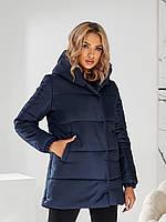 Куртка жіноча зимова з капюшоном  (модель1005) колір синій
