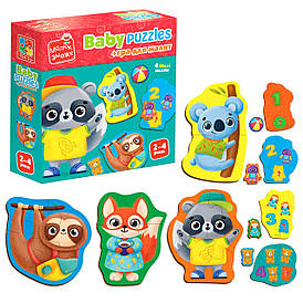 Дитячі картонні пазли з грою "Тварини. Іграшки" | Vladi Toys (VT-1722-27)