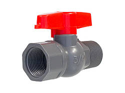 Кран кульовий сірий ВР 3/4" х ЗР 3/4"