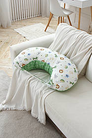 Подушка для годування Зоопарк Юла Мама Зелений+Білий