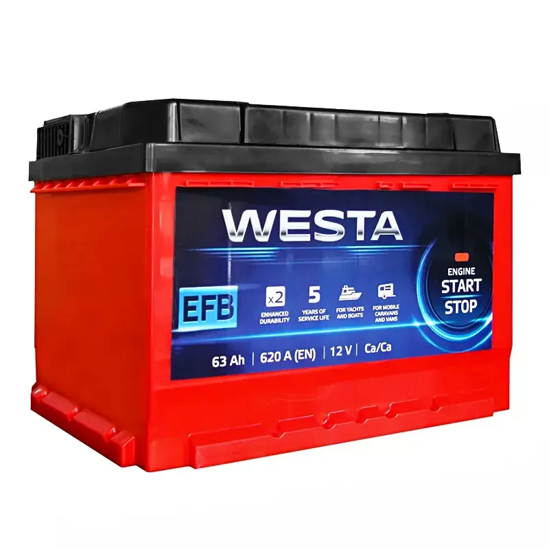 Автомобільний акумулятор WESTA 6CT-63Ah EFB Start-Stop RED АзЕ (WEFB6300LB2)