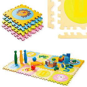Дитячий килимок-пазл Цифри і Звірі WCG EVA 30х30х1,2 - 20 частин. Килимок-пазл для дітей. Килимок для малюків