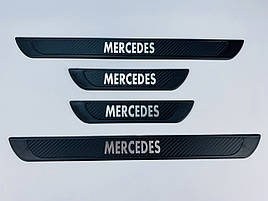 Накладки на пороги Mercedes B-class W245 (чорний хром-карбон) TAN24