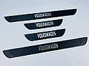 Накладки на пороги Volkswagen Passat B6 (чорний хром-карбон) TAN21, фото 2
