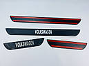Накладки на пороги Volkswagen Passat B6 (чорний хром-карбон) TAN21, фото 4