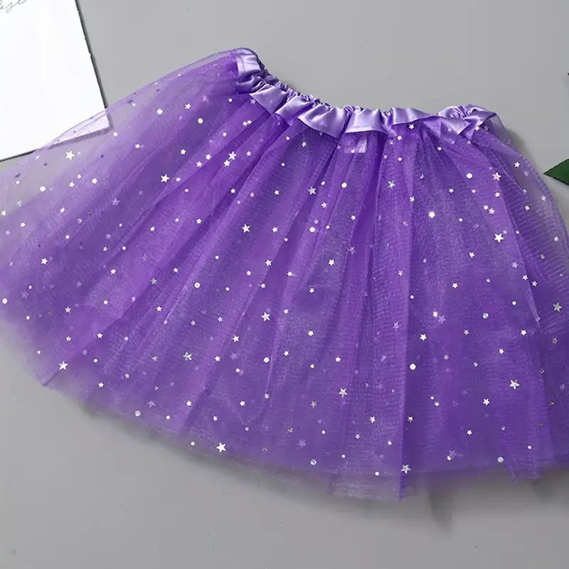 Фатиновая юбка с блестками фиолетовая. Юбка пачка фиолетовая, фото 1