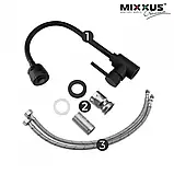 Кухонний змішувач чорний MIXXUS (Німеччина) Кран на мийку з гнучким гусаком рефлекторним виливом чорного кольору, фото 4