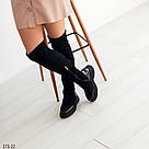 Ботфорти замшеві без підборів еврохутро, фото 2