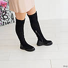 Ботфорти замшеві без підборів еврохутро, фото 7