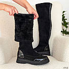 Ботфорти замшеві без підборів еврохутро, фото 10