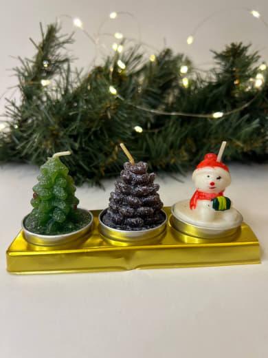 Новорічна Свічка 3 шт 6х4см Е2