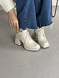 Жіночі ботильйони на шнурівці на платформі та підборах демісезонні, фото 9