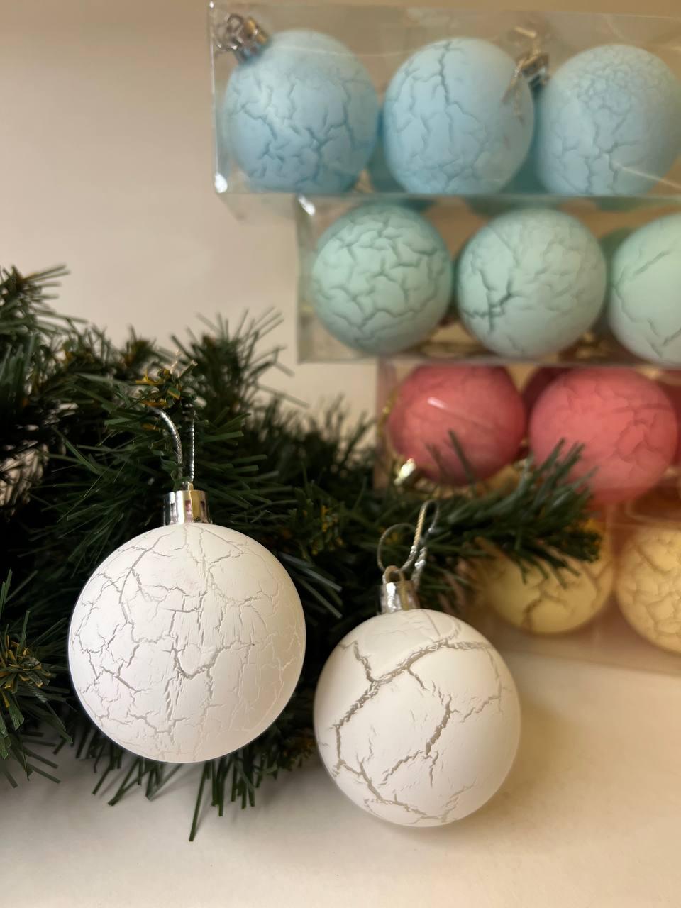 Набір ялинкових куль "Кракелюр" 5см 6шт.
