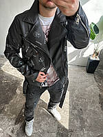 Шкіряна куртка екошкіра чоловіча стильна весна осінь SHOP OP
