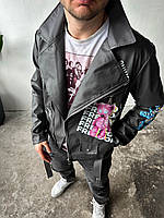 Шкіряна куртка екошкіра чоловіча стильна весна осінь SHOP OP