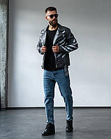 Шкіряна куртка (косуха) чоловіча стильна SHOP OP
