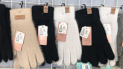 Рукавички жіночі одинарні однотонні ангоровие смартфон ( осінь - зима)