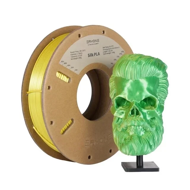 Філамент Пластик для 3Д друку ERYONE Silk PLA 2 Colors Двокольоровий Yellow-Green 0,250 кг/1,75 мм 200°C-220°C