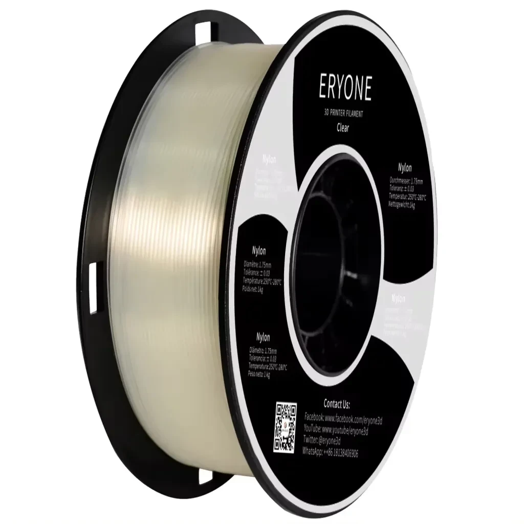 Нейлоновий FDM полімер для 3D друку Eryone Nylon Transparent 1кг/1,75 мм 200°C-220°C