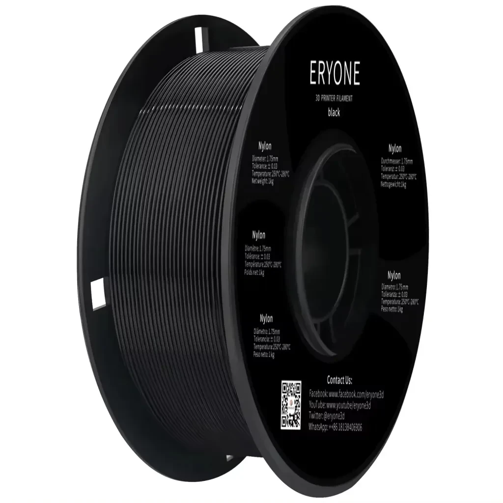 Нейлоновий FDM полімер для 3D друку Eryone Nylon Black 1кг/1,75 мм 200°C-220°C