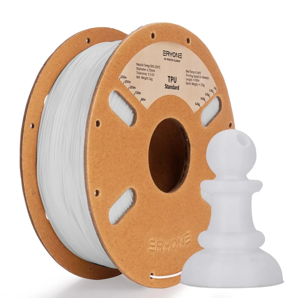 Еластичний пластик для 3D друку Eryone TPU White 0,5 кг/1,75 мм 200°C-220°C