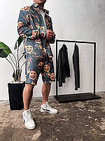 Комфортний літній чорний чоловічий костюм-двійка з трендовим дизайном SHOP STAR