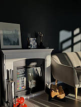 Підлоговий кімнатний електрокамін обігрівач з порталом, камінокомплект для квартири Tagu Helmi білий, фото 2