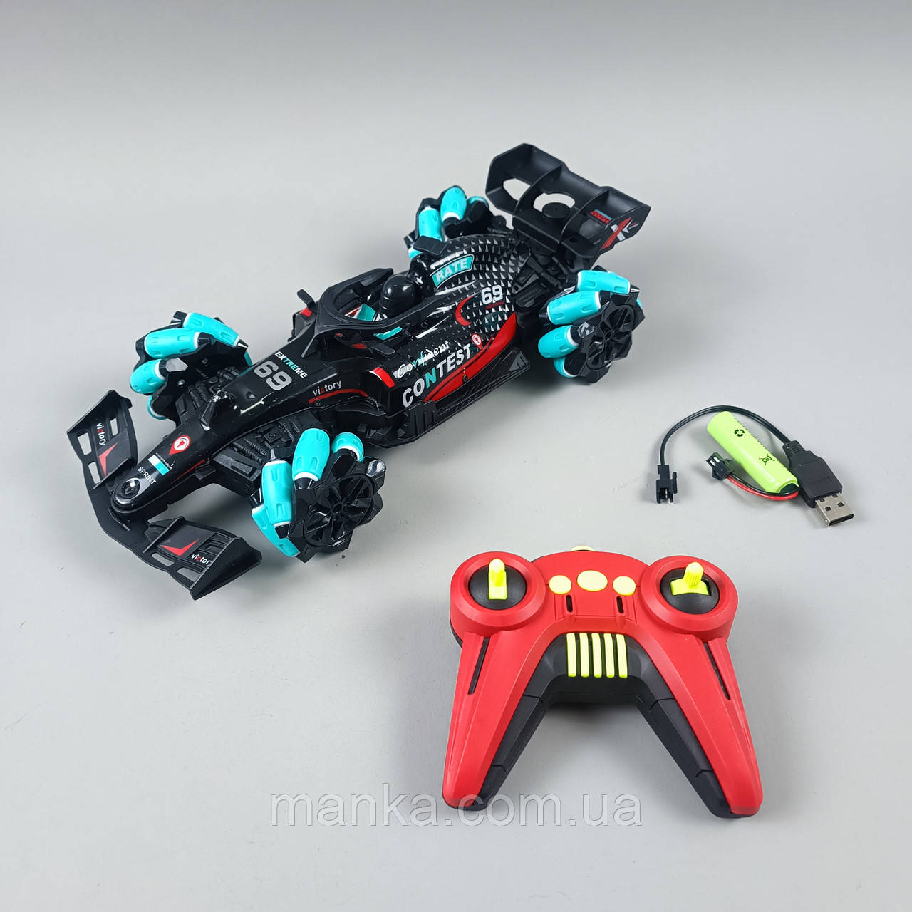 Машина на радіокеруванні болід Формула-1 (пульт 2,4G, звук, світло, роликові колеса, 4WD, 1:16) YJ 094-2, фото 1