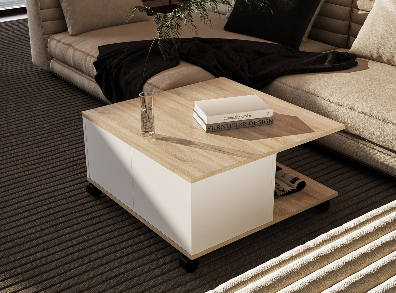 Столик журнальний Twin 1 Accord,  колір  Дуб сонома / Білий